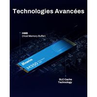 BIWIN Disco SSD M350 2 To, PCIe 4.0 NVMe M.2, Fino A 6 000 Mo/s, Gestione Termica Con Grafene E HMB, Interfaccia PCIe Gen4x4, Compatibile Con Desktop, Mini PC E PS5