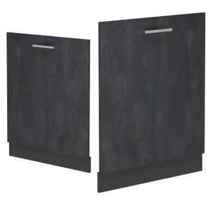 Cuisineandcie Façade Lave-Vaisselle Tout Intégrable Lovia Noir Mat - 60 Cm FZ6B