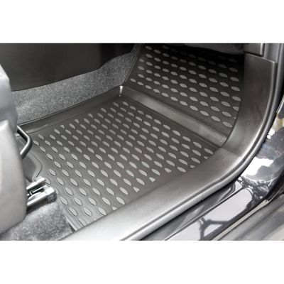 J&J AUTOMOTIVE | Tapis De Sol en Caoutchouc 3D Exclusive Compatible avec Compass 2018-2025, Bord Haut, Noir, Antidérapant, Toutes Saisons