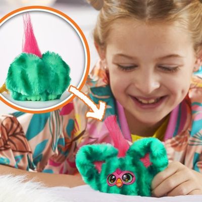 Peluche Interactive Furby Furblets Mello-Nee - 45+ Sons & Musiques - Cadeau Enfant 6 Ans - Version Pastèque