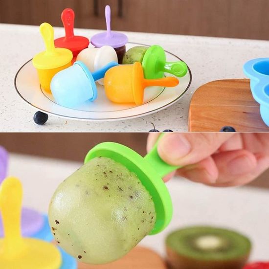 Moulle A Glace Silicone Fruit Bebe Moule A Creme Glacee Colore De 7 Trous Adapte A La Fabrication De Creme Glacee Bricolage En Ete Achat Vente Bac Sac A