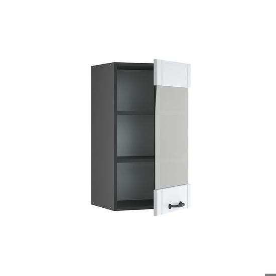 Vicco meuble de cuisine haut vitré fame-line, anthracite-orchêne de
