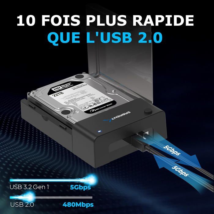 Adaptateur HDD SSD SATA USB A C. - Test et Avis