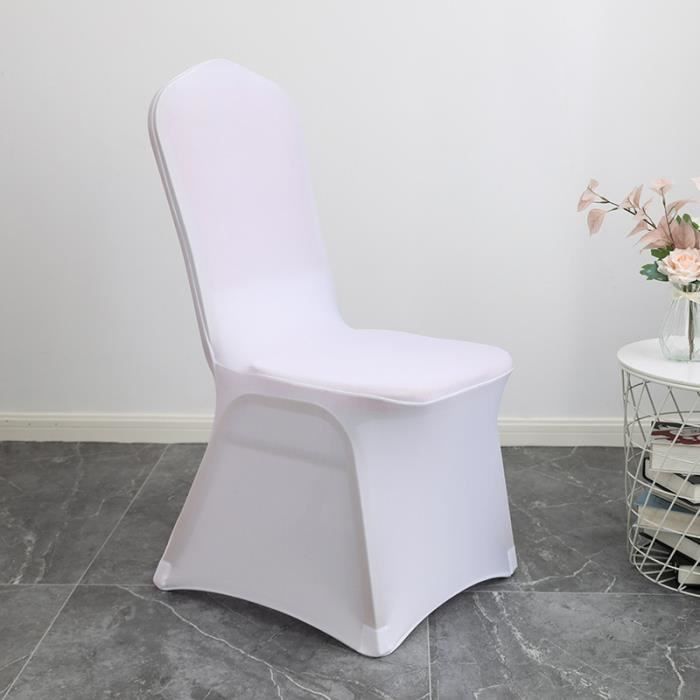 Lot De 12 Housses De Chaise Banquet Avec Jupe Oxford - Élasthanne Extensible - Blanc - Pour Chaises 85-105 Cm