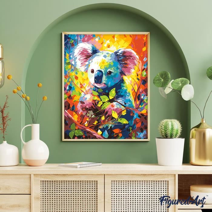 Peinture Numero Oiseau Adulte avec Cadre, Colibri Peinture par Numero