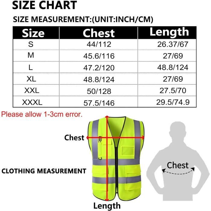 Gilet De Sécurité Personnalisable - Haute Visibilité - Avec Poches Et Logo - Pour Chantier