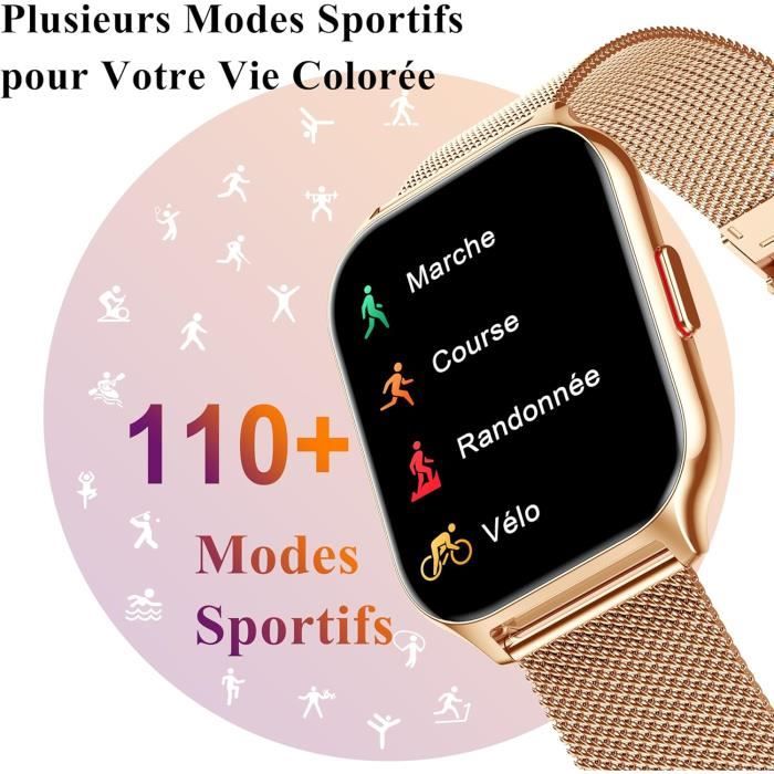 Montre Connectée Marsyu Ultra-légère 17g - Appel Bluetooth - Noir - Homme/Femme