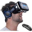 Lunettes VR 3D Immersives Avec Télécommande Bluetooth – Casque Réalité Virtuelle Pour Smartphone – Vidéo 360° & Jeux VR, Réglable Confortable