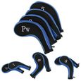 ARAMOX Couvre-tête de pilote de golf 10pcs Néoprène Golf Club Iron Head Covers Putter Set Protector Case Golf Accessory (Dark-0