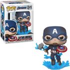 Figurine Funko Pop! Marvel : Endgame - Capt America avec bouclier cassé et marteau de Thor