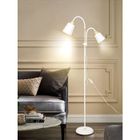 Lampadaire Sur Pied Blanc Moderne 360° Pivotant – Lampe De Salon Élégante En Métal Hauteur 159 Cm, Douille E27 Max 60W, Parfait Pour Canapé, Chambre Ou Bureau (sans Ampoule)