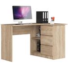 Bureau AKORD d'angle droit B16 Chêne Sonoma 124 cm 3 tiroirs façade Chêne Sonoma 2 étagères 124x85x77 cm