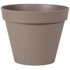 EDA PLASTIQUE EDA Pot de fleur rond Toscane - Ø 40 x H 32 cm - 23 L - Taupe