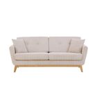 CONCEPT USINE Hoga Velours côtelé beige Canapé scandinave 3 places + 2 coussins