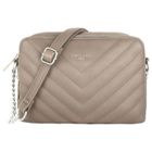 DAVID JONES Sac Bandoulière Femme - CRAZYCHIC - Cuir PU Matelassé - Sac Epaule 2 Compartiments - Beige