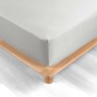 DOUCEUR D'INTERIEUR Drap housse 140x190 cm - Percale 100% coton - Bonnet 30 cm - Blanc