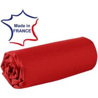 Drap housse - Made In France - 120 x 190 cm - 100% coton - 57 fils - Bordeaux