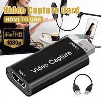 Carte de capture audio vidéo Capture vidéo HDMI vers USB Full HD 1080p USB 2.0 Carte de capture HDMI avec câble d'extension USB