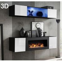 Combinaison de meubles Krista 3D noir et blanc (1,6m)