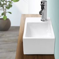 Lave-mains lavabo vasque salle de bain céramique rectangulaire blanc 350x205mm