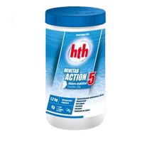 HTH ACTION 5- Chlore multifonction stabilisé - 1,2kg (pastille 20g)