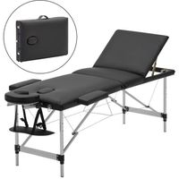 Table de massage mobile - table de thérapie pliante lit de massage portable table de massage légère 3 zones avec pieds noir