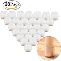 Silicone chaise casquettes pieds tampons mobilier Table couvre protège jambes table sofa Antidérapant feutre (Rond-28PCS/27-31mm)