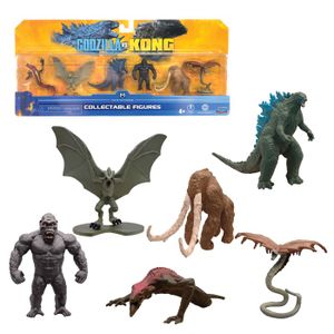 FIGURINE - PERSONNAGE Monsterverse - MNG09000 - Godzilla vs Kong Lot de 6 Mini Monstres 5 cm, , Multicore