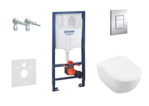 WC - TOILETTES Grohe Rapid SL Ensemble bâti-support, cuvette de toilette et siège Subway 2.0, DirectFlush, SoftClose, CeramicPlus et plaque Skate