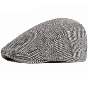 CASQUETTE grise - Béret en Tweed pour homme et femme, chapeau noir à chevrons, pour garçon, boulanger, plat, collection