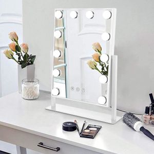 AMST Miroir de maquillage avec lumières, miroir lumineux avec 15