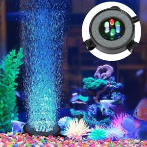 DÉCO ARTIFICIELLE 6 LED Lampe Aquarium Air Bulle Étanche Lumière Colorée Éclairage Décoration de Poissons Fish Tank 1W