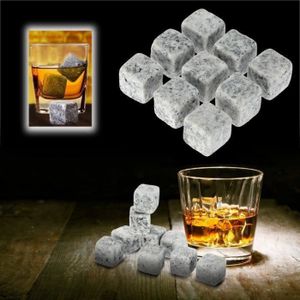WHISKY BOURBON SCOTCH Fanguo-9pcs Cubes Pierres à Whisky Roches Granit É