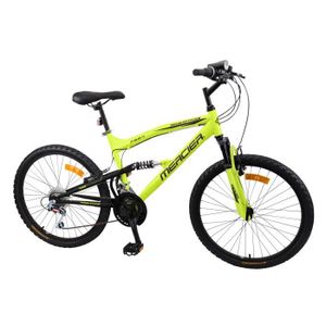 VTT VTT 24'' MERCIER tout suspendu - 18 vitesses - cadre mixte - jaune fluo