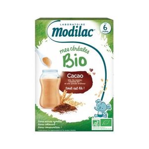 CÉRÉALES BÉBÉ Modilac Mes Céréales Bio Cacao Dès 6 mois 250g