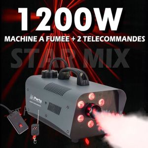 JEUX DE LUMIERE FOG MACHINE A FUMEE 1200W AVEC 6 LED RVB + 2 TELEC