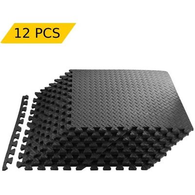 Dalle Salle De Sport Wemk Tapis De Sport De Sol, Extra Large 50x50 Cm, 12 Pièces, 3㎡ Tapis Tapis Garage