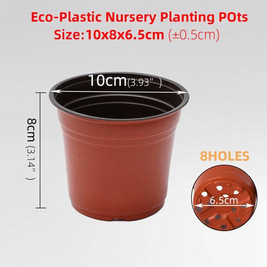 100 Pcs Pot De Fleur Plastique 10cm Godets Pour Semis Godet De Rempotage Gode
