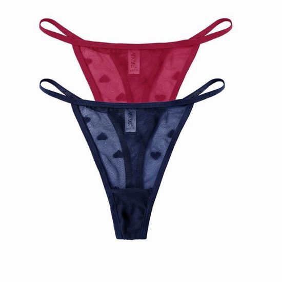 Culotte string transparente en maille pour femme,string sans couture ...