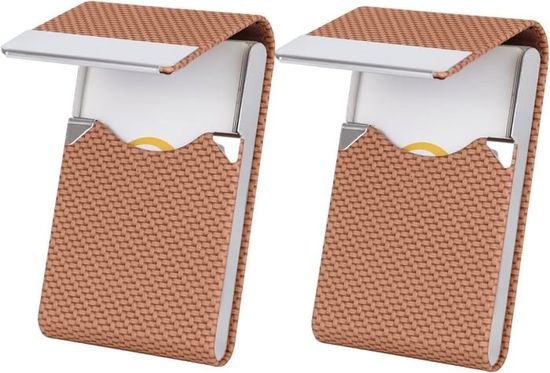 Porte-cartes De Visite En Aluminium Et Cuir Synthétique Pour Homme Et