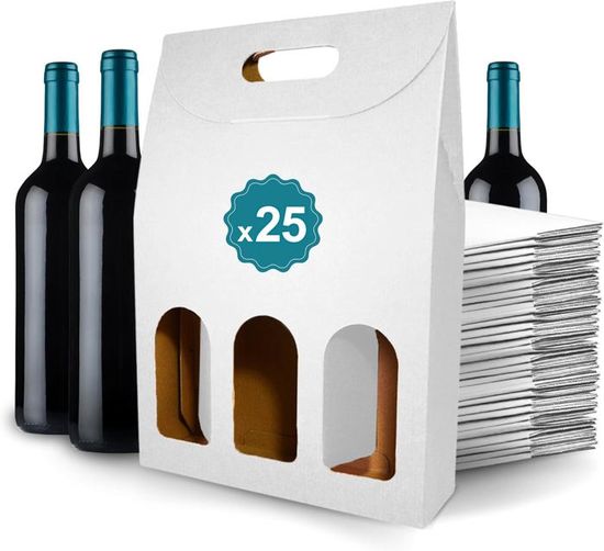 Megitzuu Lot De 40 Boîtes à Bouteilles De Vin Avec Fenêtre En