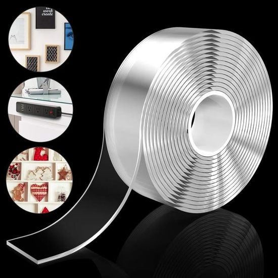 Adhésif Double Face Transparent Multifonctionnel Imperméable, Ruban Acrylique Nano Gel, Crochet Universel Acheter à Prix Bas - Livraison Gratuite, Avis Réels Avec Des Photos