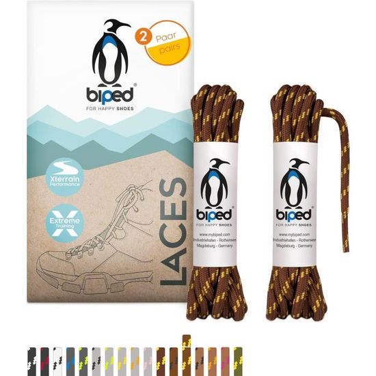 SULPO 2 Paires De Lacets En Coton - Lacets Naturels Pour Toutes Chaussures ( Chaussures De Sport, Chaussures De Randonnée, Chaussures Casual) - Différentes Longueurs, épaisseur 7 Mm, Gris, 200 Cm