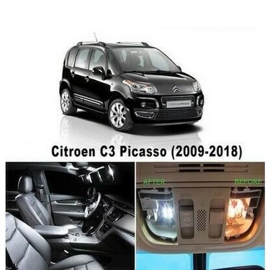 Citroen C3 Picasso pack LED ampoules eclairage interieur Blanc Xenon 6000K 13pcs