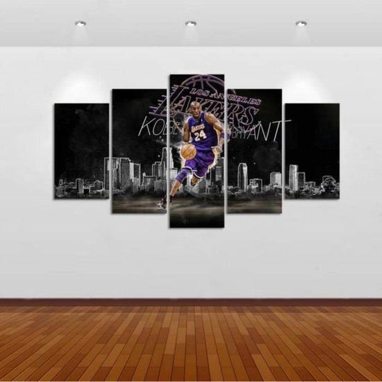 5 Parties Tableau Decoration Murale Impressions sur Toile Basket-Ball des Lakers s de Kobe Bryant Peinture sur 100x60cm[1381]