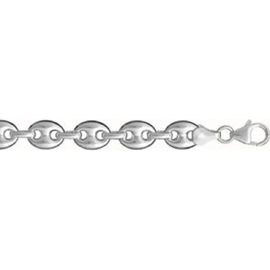 Chaîne En Argent Massif (sterling) Maille Large - Longueur 50 Cm, Unisexe, Vintage Neuf Vieux Stock