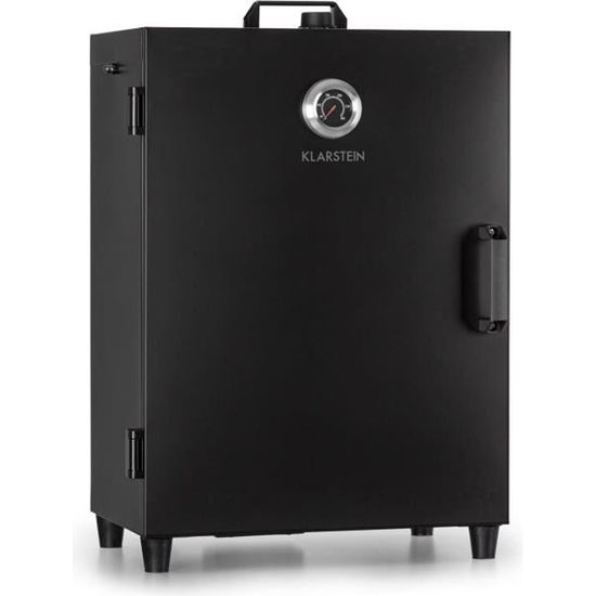 Fumoir électrique Klarstein Flintstone - 1600W - Thermomètre - Grille de fumage en inox - Noir