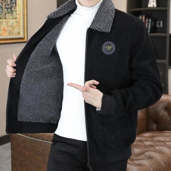 Veste L.L. Bean Homme - Noire, Taille M - Doublure Velours Côtelé Et Laine - Occasion