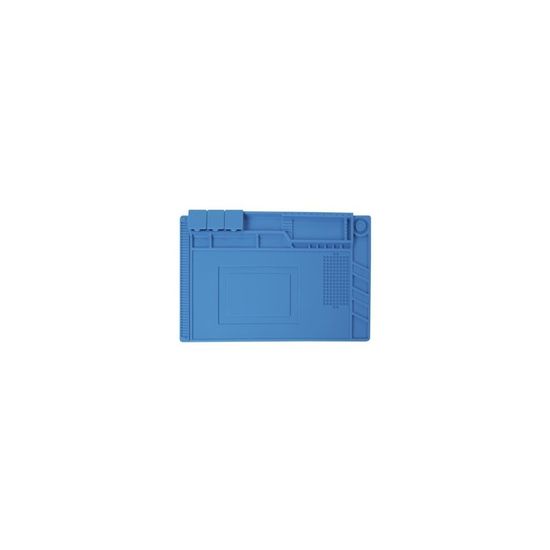 Velleman Tappetino Per Saldatura In Silicone Antistatico, 45x30 Cm, Resistente Al Calore Fino A 500°C, Con Scomparti E Aree Magnetiche