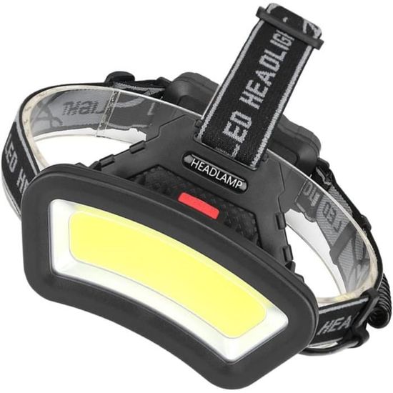 Frontale LED COB 3W 200 Lumens - Piles AAA Incluses - Couleur Grise - Marque Tooltime